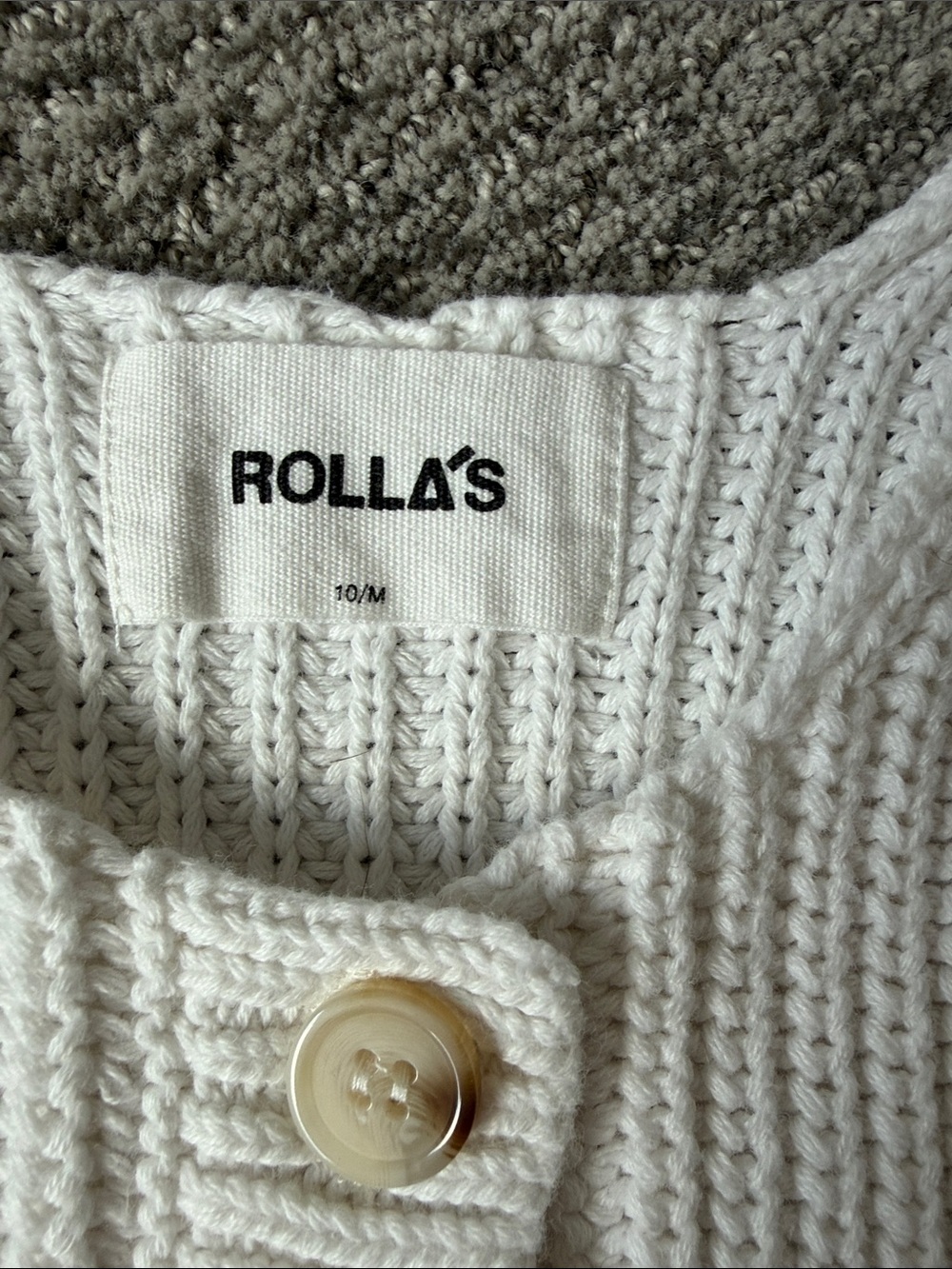 ROLLA'S Cream Ribbed Button-Front Knit Tank - Picture 2 of 4